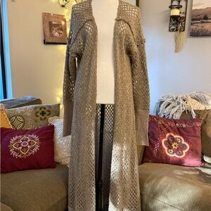 Sundance Women's Tan Open Knit Cardigan